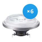 Monipakkaus 6x Philips MASTER LED Kohdevalaisin Heijastin G53 AR111 20W 1270lm 45D - 930 Lämmin Valkoinen | Paras Värintoisto - Himmennettävä - Korvaa 100W