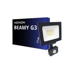 Noxion LED Valonheitin Beamy G3.1 Musta 30W 3300lm 110D - 830 Lämmin Valkoinen | IP44 - Liike- ja Valotunnistin - Symmetrinen 