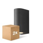 Monipakkaus 2x D'Lite Seinävalaisin Vossem Musta Up & Down| IP54 - Sopii 2x GU10