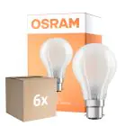 Monipakkaus 6x Osram Classic LED B22d Päärynä Filament Matta 11W 1521lm - 865 Päivänvalo Valkoinen | Himmennettävä - Korvaa 100W